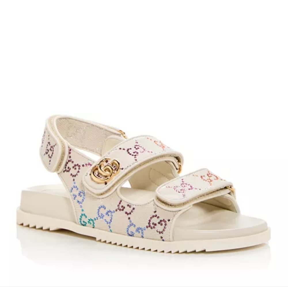 Gucci Embellished GG Slingback Sport Dad Sandals 39.5